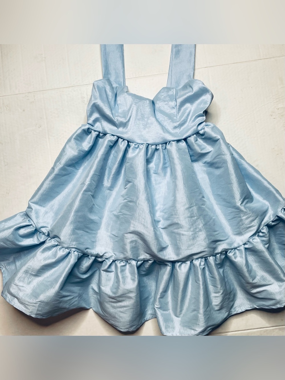Lucy In The Sky Blue Satin Mini